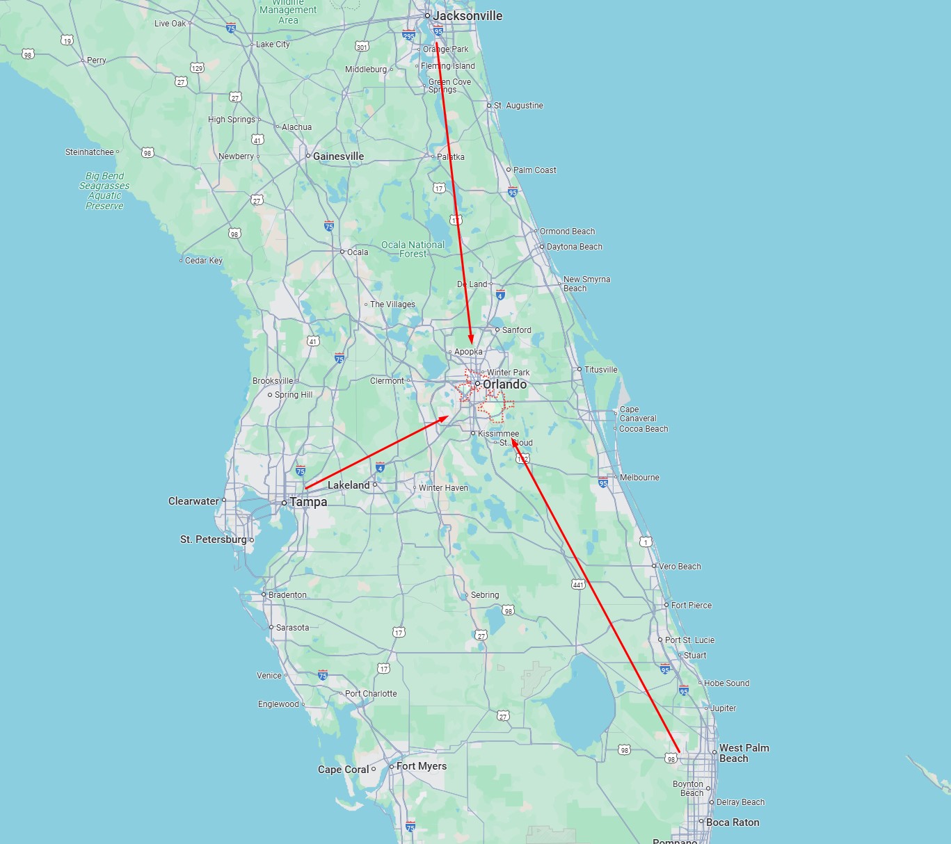 Orlando Florida On Map